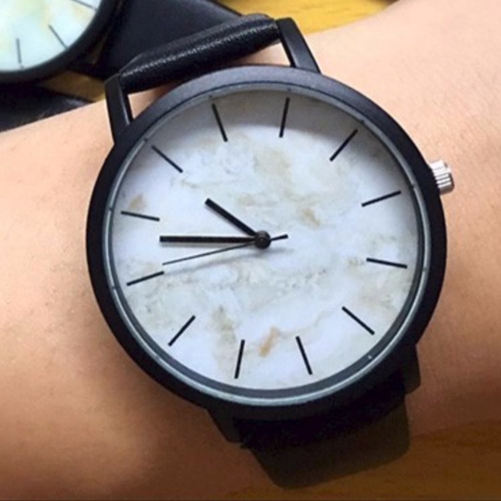 NEW Marble Unisex Leather Strap Watch - Picture 7 of 8